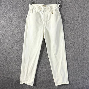 Madewell Women's Size 27 The HR Convertible Paperbag Dad Jean In Tile White